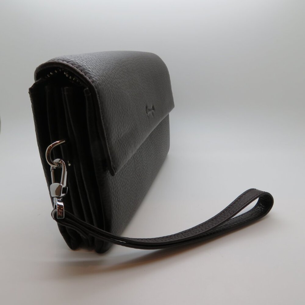 Karya 1980 Brown Leather Wristlet Clutch Wallet Organizer